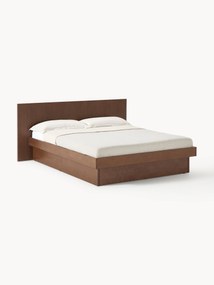 Cama em madeira com cabeceira e gavetas Sato
