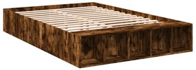 Estrutura cama 140x190 cm derivados de madeira carvalho fumado