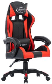 vidaXL Cadeira estilo corrida couro artificial vermelho