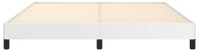 Estrutura de cama 160x200 cm couro artificial branco