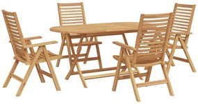 vidaXL Conjunto de Jantar para Jardim 5 pcs Castanho
