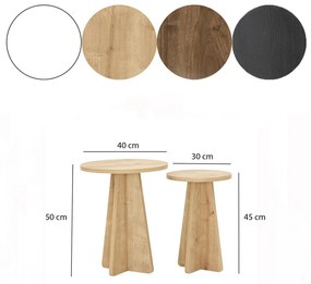 Conjunto de Mesas de Café Mushroom – Carvalho Safira – Diversas Medida