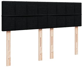 Cama com molas/colchão 160x200 cm tecido preto