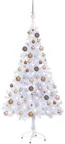 vidaXL Árvore de Natal artificial pré-iluminada com bolas 230 ramos