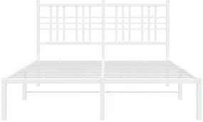 Estrutura de cama com cabeceira 140x200 cm metal branco