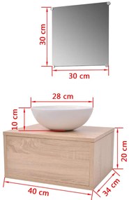 Móveis casa de banho 3 pçs e conjunto de bacia bege