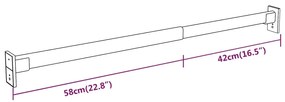 Varões telescópicos para guarda-roupa 4 pcs 58-100 cm prateado