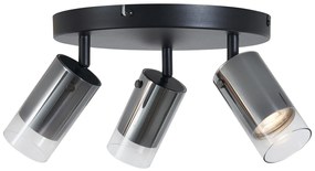 Foco de teto Gunmetal Redondo 3-Luzes Rotativo e Ajustável - Drain Moderno