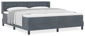 Cama Box com Colchão Cinza Escuro 180x200 cm Veludo
