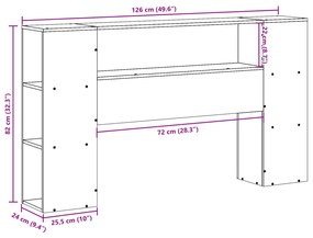 Cabeceira com arrumação 120 cm pinho maciço castanho-mel