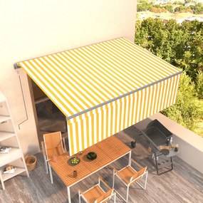 Toldo retrátil automático com estore 4,5x3 m amarelo e branco