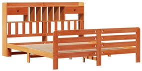 Cama com estante sem colchão 180x200 cm pinho maciço