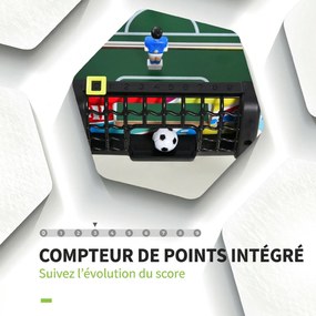 Mesa matraquilhos para crianças, 22 jogadores, 2 bolas, painéis de pontuação, 86,5 x 43,5 x 63 cm, multicolorido