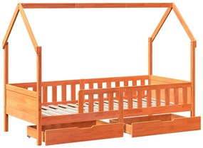 Estrutura de cama infantil c/ gavetas 90x190 cm pinho maciço