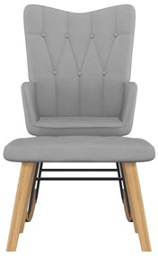 Cadeira de baloiço com banco tecido cinzento-claro