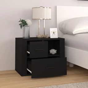 Mesa de cabeceira 60x36x45 cm derivados de madeira preto