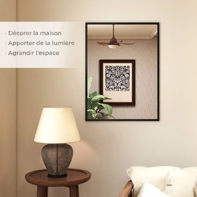 Espelho de Parede Retangular, 76 x 2 x 101 cm, Moldura em MDF, Preto