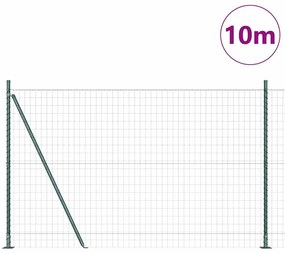 Cerca Euro com 7 Posts Flangelados 1,4 x 10m em Aço Galvanizado.