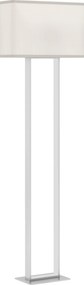HOMCOM Candeeiro de Pé Moderno com Ecrã de Tecido Luz Noturna Interruptor de Pé e Base Metálica 45x15x150 cm Branco | Aosom Portugal