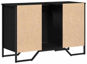Armário de Pia Carvalho Preto 91x35x60 cm Madeira Compensada