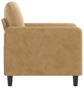 Poltrona 60 cm veludo castanho