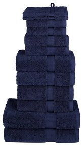 12pcs Conjunto toalha premium SOLUND 600 gsm azul-marinho