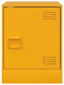 Mesas de cabeceira 2 pcs 34,5x39x44 cm aço amarelo mostarda