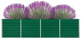 Canteiro jardim elevado 320x40x77 cm aço galvanizado verde
