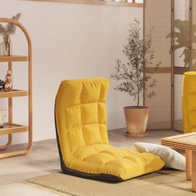 336591 vidaXL Colchão/cadeira de piso dobrável tecido amarelo mostarda