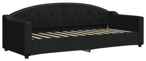 Sofá-cama com gavetão 80x200 cm tecido preto