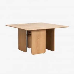 Mesa De Jantar Quadrada Em Mdf E Folha De Freixo (140x140 Cm) Ginger Natural - Sklum