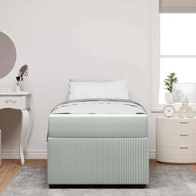 vidaXL Estrutura de cama com colchão Cinzento-claro 100 x 200 cm