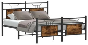 Estrutura de cama s/ colchão derivados madeira carvalho fumado