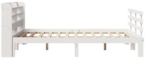 Estrutura de cama c/ cabeceira sem colchão 160x200 cm branco