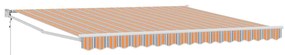 Toldo Retrátil Automático Listrado Multicolorido 400x300 cm