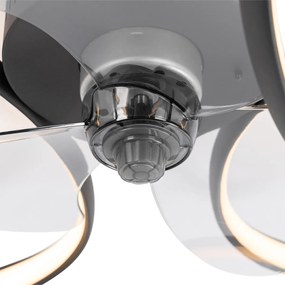 Ventilador de teto preto incl. LED com controle remoto - Mandy Design