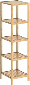 Estante de banheiro em bambu 140 x 33 x 33 cm Castanho