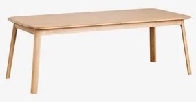 Mesa De Jantar Retangular Extensível Em Madeira Treveris 220-320x95 Cm Castanho Roble - Sklum