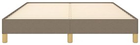 Cama sem colchão 160x200 cm tecido castanho-acinzentado