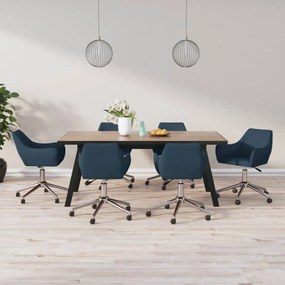 vidaXL Cadeiras de jantar giratórias 6 pcs tecido azul