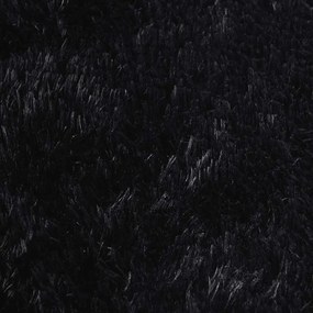 Tapete shaggy de pelo alto NAVARRA 100x100 cm poliéster preto