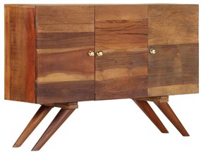 Aparador em madeira recuperada maciça 110x30x75 cm castanho