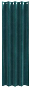 Cortinas blackout vidaXL com ilhós 2 pcs Veludo Verde Escuro