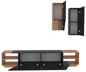 Móvel TV Zebra – Preto e Teca – 240 cm