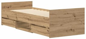 Estrutura de cama sem colchão 90x200cm derivados de madeira