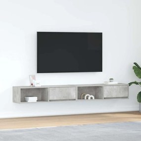 vidaXL Móveis de TV 2pcs 100x31x25,5 cm deriv. madeira cinza cimento