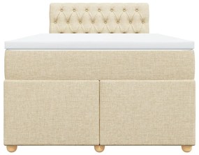 Cama boxspring com colchão 120x190 cm tecido cor creme