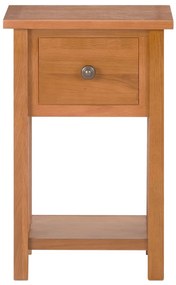 Mesa de apoio com gaveta 35x27x55 cm madeira carvalho maciça