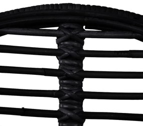 Cadeiras de jantar 6 pcs vime genuíno preto