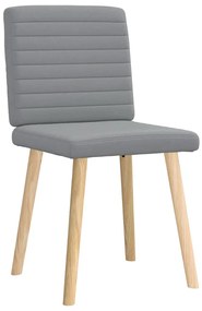 Cadeiras de jantar 2 pcs tecido cinzento-claro